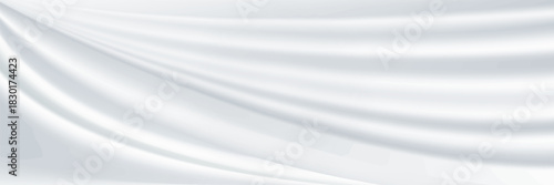Closeup of white satin fabric as background