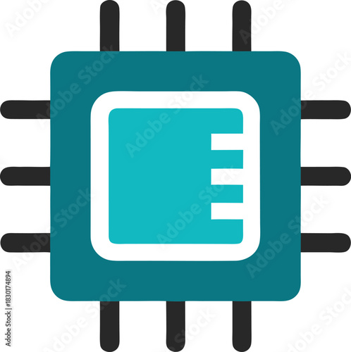 Modern processor chip grid icon on a clean white background