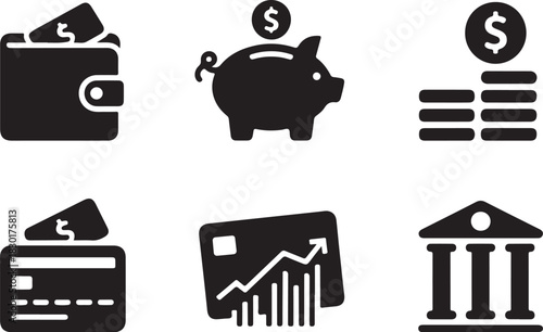 Finance icons set for website or presentation