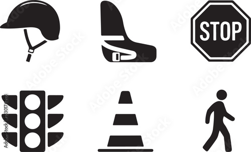 Safety symbols for road construction and traffic