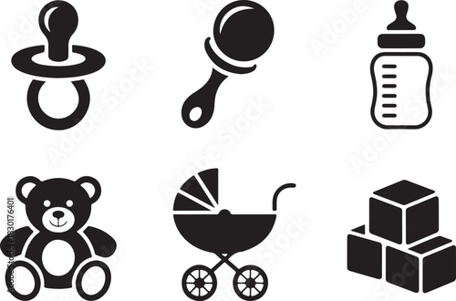 Adorable baby icons for nursery designs and more