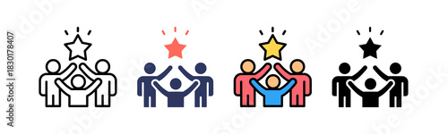 Teamwork multiple icon