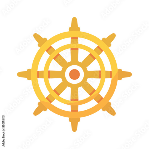 Ship wheel vector icon, boat wheel illustration, nautical wheel clip art, isolated on white background
