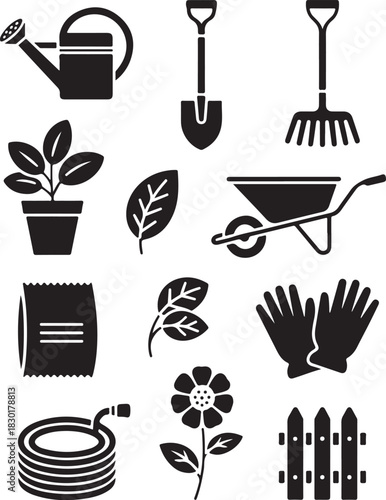 Trendy gardening icons for your outdoor projects