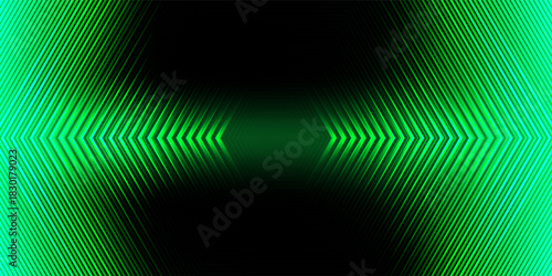 3D black green techno abstract background overlap layer on dark space with glowing lines decoration. Modern graphic design element hexagon style concept for web, poster, flyer, card, or brochure cover