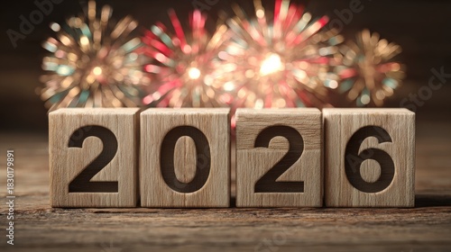 Celebrating new year's eve 2026 with fireworks city skyline festive imagery nighttime joyful atmosphere