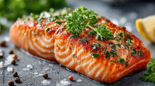 Clean White Background Showcases Simple Salmon Fillet Presentation