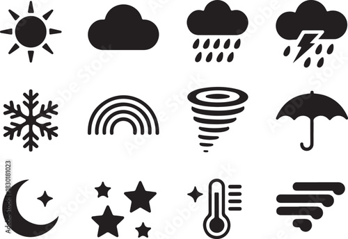 Weather forecast icons for apps and presentations