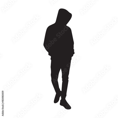 silhouette of a hoodie man