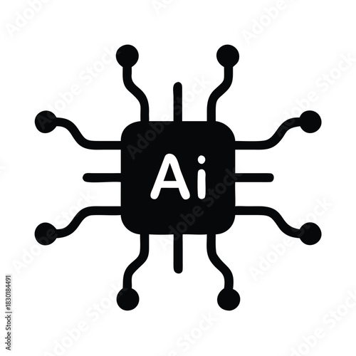 A stylized black icon representing artificial intelligence with the letters 'Ai' inside a square chip.