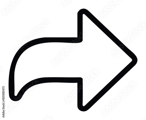 Forward arrow icon representing sharing or sending information for digital communication and network applications