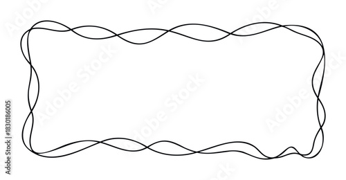 Wavy flowing border frame with overlapping lines for text or message placement, perfect for invitations and graphic layout needs