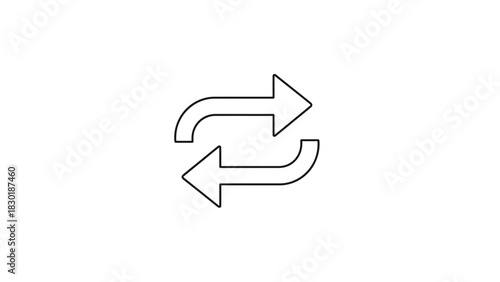 Symmetrical arrows illustrating process recycling iteration exchange or cycle symbol concept