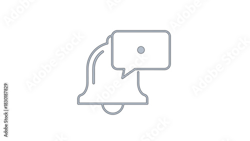 Notification bell with speech bubble design, signifying alerts or messages, isolated on clean