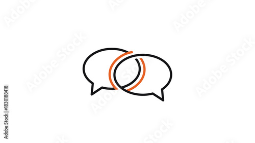 Intertwined dialogue: Illustrative conversation emblem for communication and collaboration