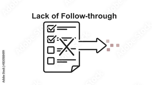 Illustrative representation of incomplete tasks and diminishing progress trajectory