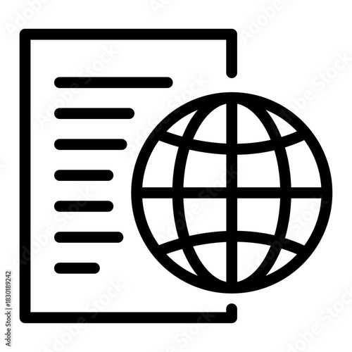 Financial Report Line Icon of International Economics Icon Set