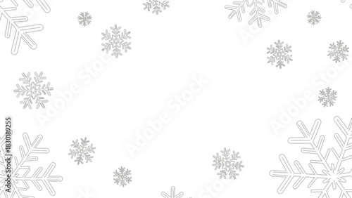 Elegant snowfall background pattern with minimalist snowflake decorations for winter themes