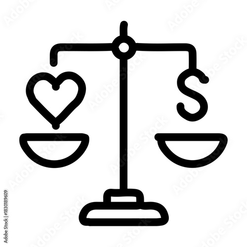 Ethical Decision Making Line Icon of Ethics and Integrity (Business) Icon Set