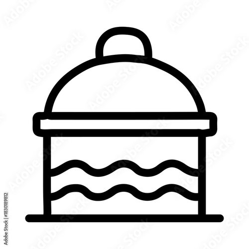 Sedimentation Process Line Icon of Water Treatment Icon Set