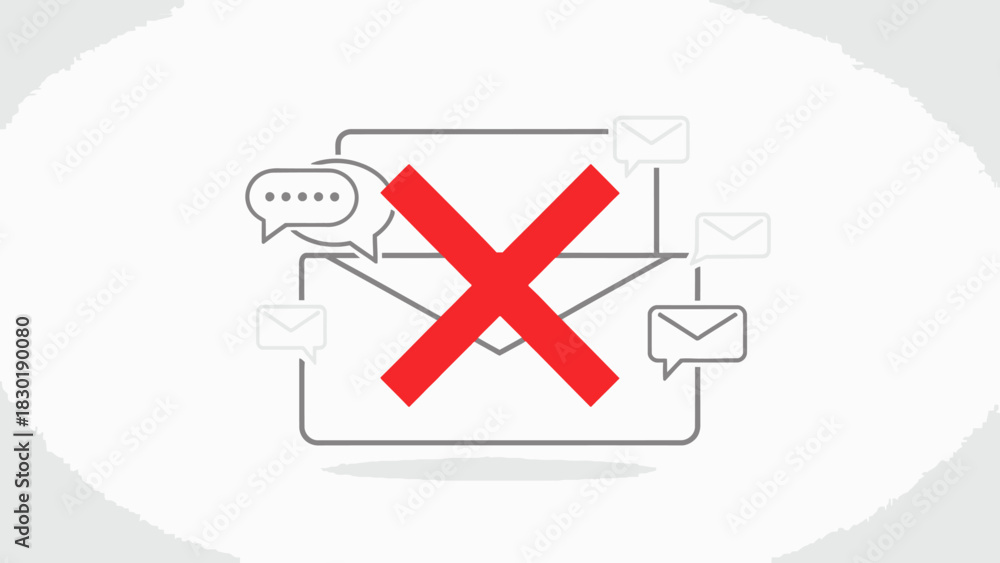 Obraz premium Conceptual visualization of email communication rejection, emphasizing decreased interruptions and