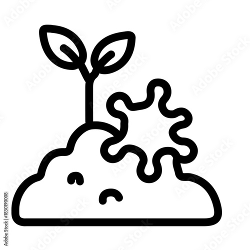 Microbial Remediation Line Icon of Soil Remediation Icon Set