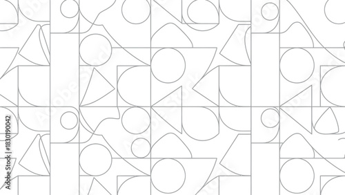 Contemporary geometric patterns in grayscale presenting minimalist and structured design aesthetic