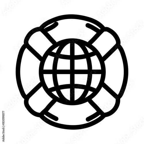 Marine Life Protection Line Icon of Biodiversity Protection Icon Set