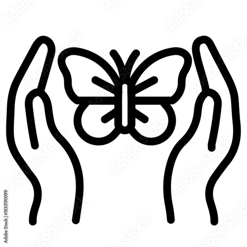 Biodiversity Care Line Icon of Biodiversity Protection Icon Set