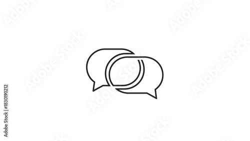 Conceptual communication illustration featuring overlapping speech bubble graphic design