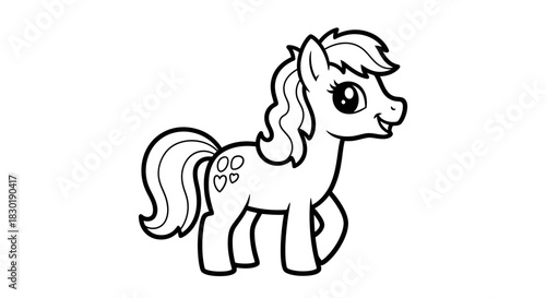 Cartoon pony coloring page for kids