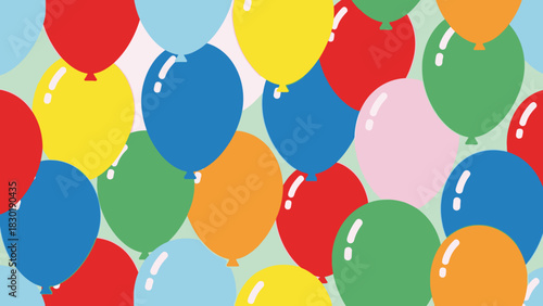 Colorful Celebration: An Artistic Arrangement of Vibrant Balloons for Festivities and Parties