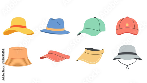 Collection of various types of headwear ideal for fashion, protection or any occasion styles