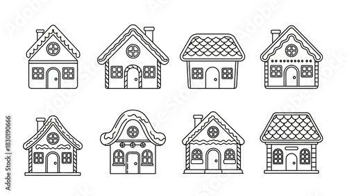 Charming Gingerbread House Outlines for Festive Coloring and Creative Design Projects