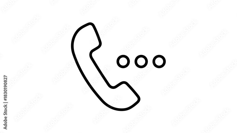 Obraz premium Abstract representation of a telephone handset with waiting indicator on a white background