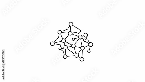Abstract representation of molecular structure, network, or connection concept design graphic