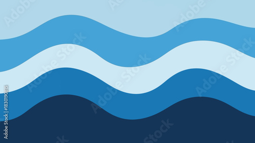 Abstract wave background illustration in blue tones, creating a calming ocean atmosphere