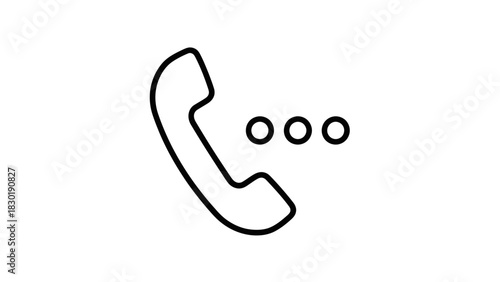 Abstract representation of a telephone handset with waiting indicator on a white background