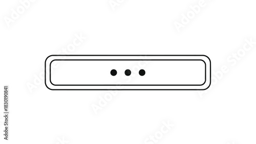 Abstract minimalistic oblong shape with three dots centered, simple illustration design for