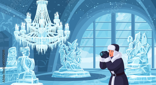 Capturing the Frozen Splendor: A Photographer's Journey Through an Ice Palace