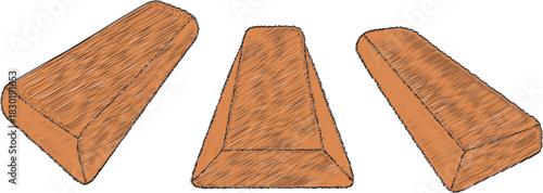 Set of wooden wedges