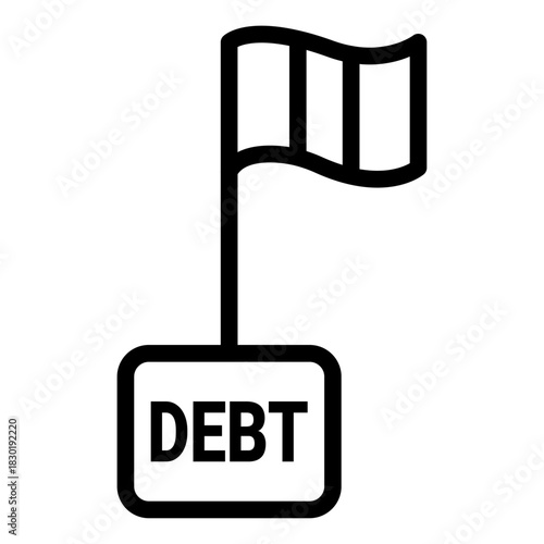 Debt Target Line Icon of National Debt Icon Set