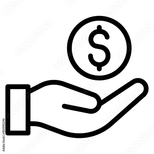 Financial Support Line Icon of Public Spending Icon Set