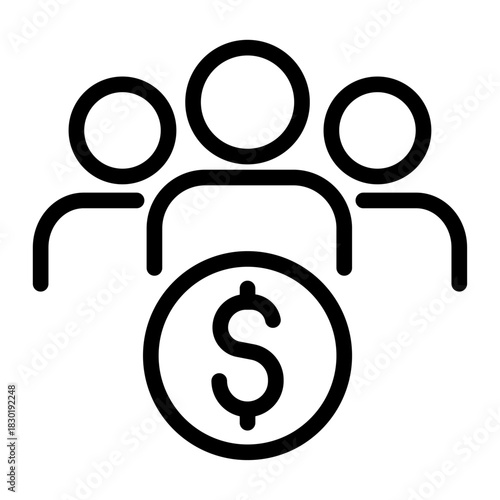Public Engagement Line Icon of Public Spending Icon Set