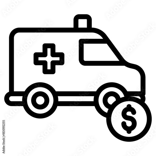 Health Aid Fund Line Icon of Public Spending Icon Set
