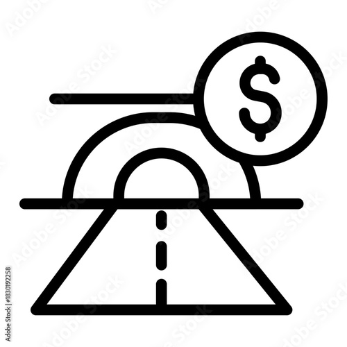 Infrastructure Funding Line Icon of Public Spending Icon Set