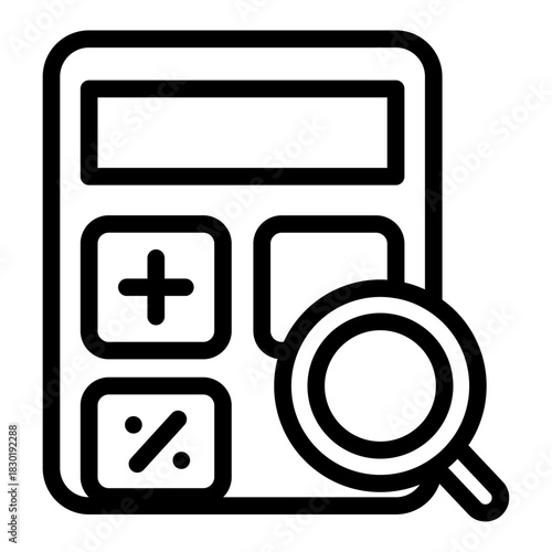 Tax Calculation Line Icon of Taxation Systems Icon Set
