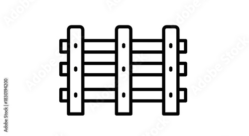 Fence illustration with bold lines suitable for farm or yard security and design projects