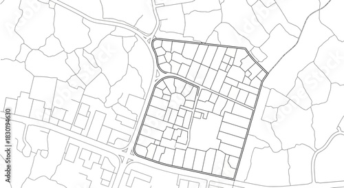 Abstract detailed city plan illustration representing urban planning and development concepts in