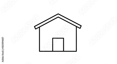 Simple house outline, a minimalist vector illustration representing home and shelter symbol